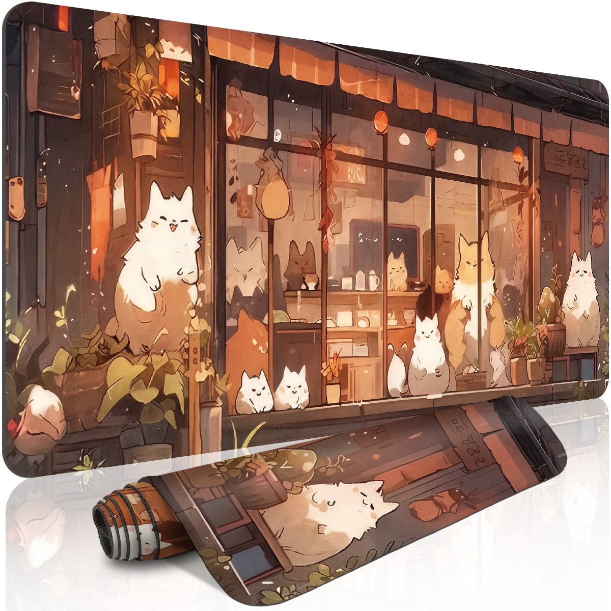 Pc Gaming Cafe - Cute Cartoon Cat Cafe Extended Gaming
