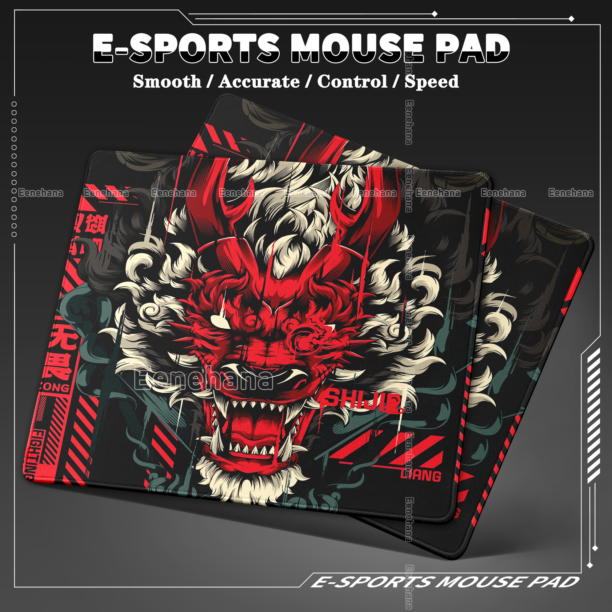 Japan Pc Gaming - Ghost Mask Mouse Pad Japan Samurai