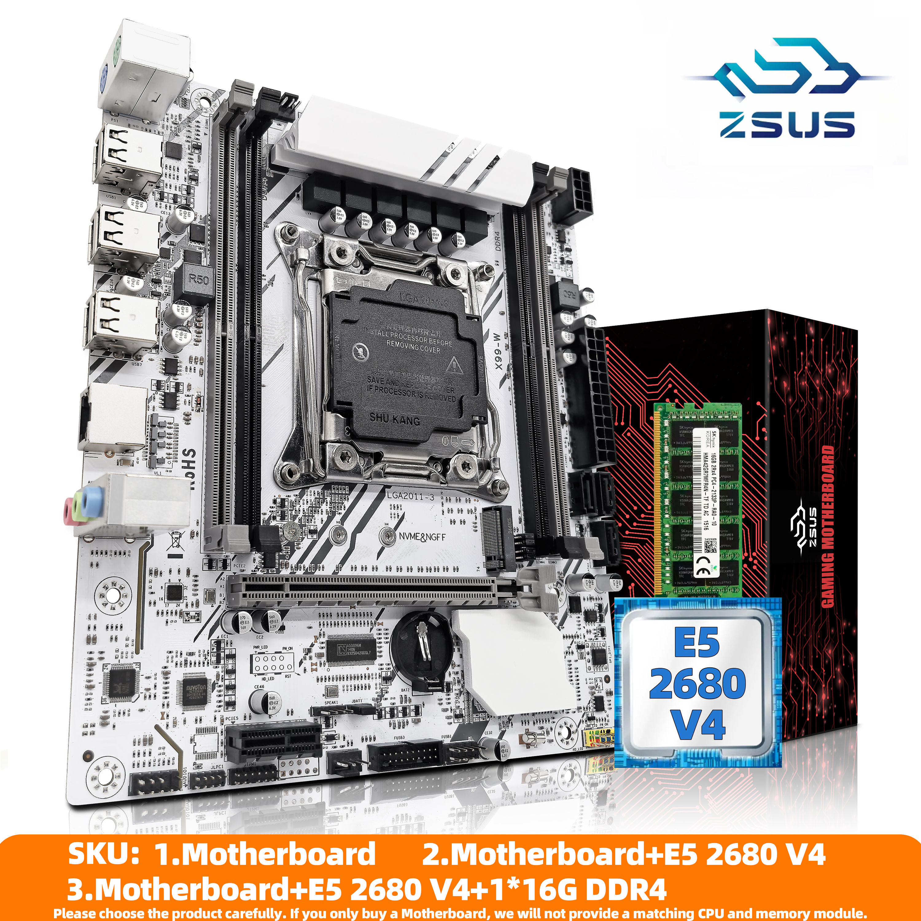 Pc Gaming Xeon - ZSUS X99-W Motherboard Set Kit With
