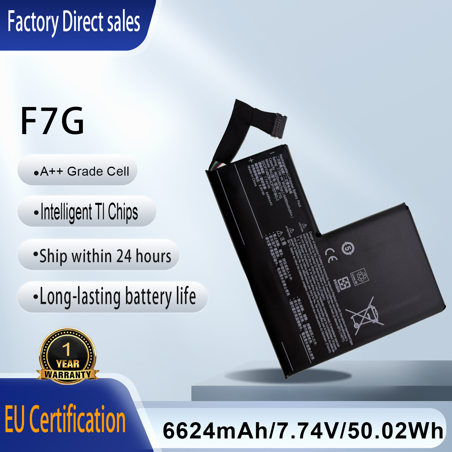 Pc Gaming Dell - New F7G 7.74V 6624mAh 50.02Wh Laptop