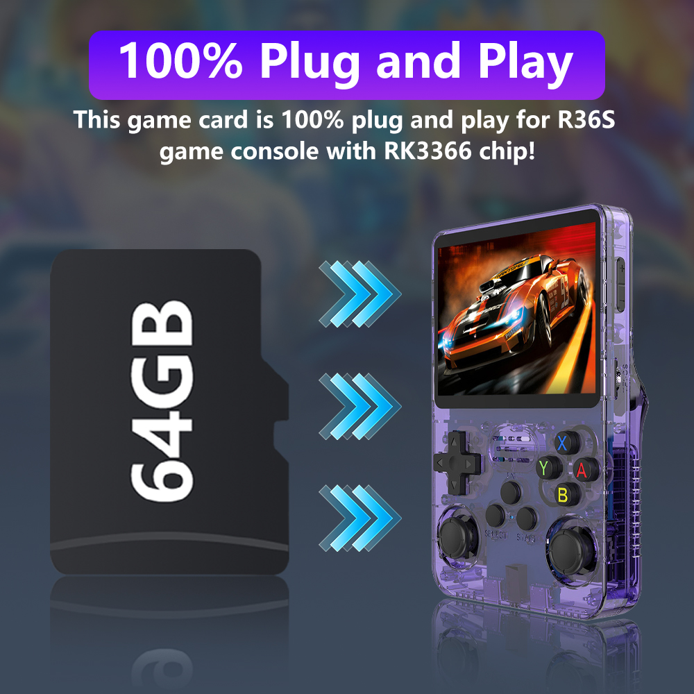 64GB Game Card for R36S Retro  - Pc Gaming Emulator review and price