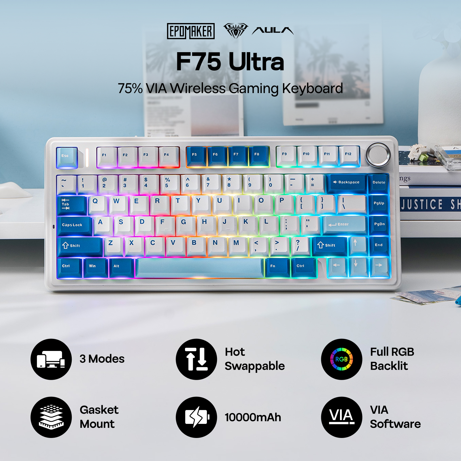 EPOMAKER x AULA F75 Ultra 75%  - Pc Gaming Qwerty review and price
