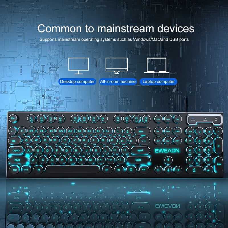 Retro Punk Mechanical Feel Key - Pc Gaming Keyboard And Mouse review and price