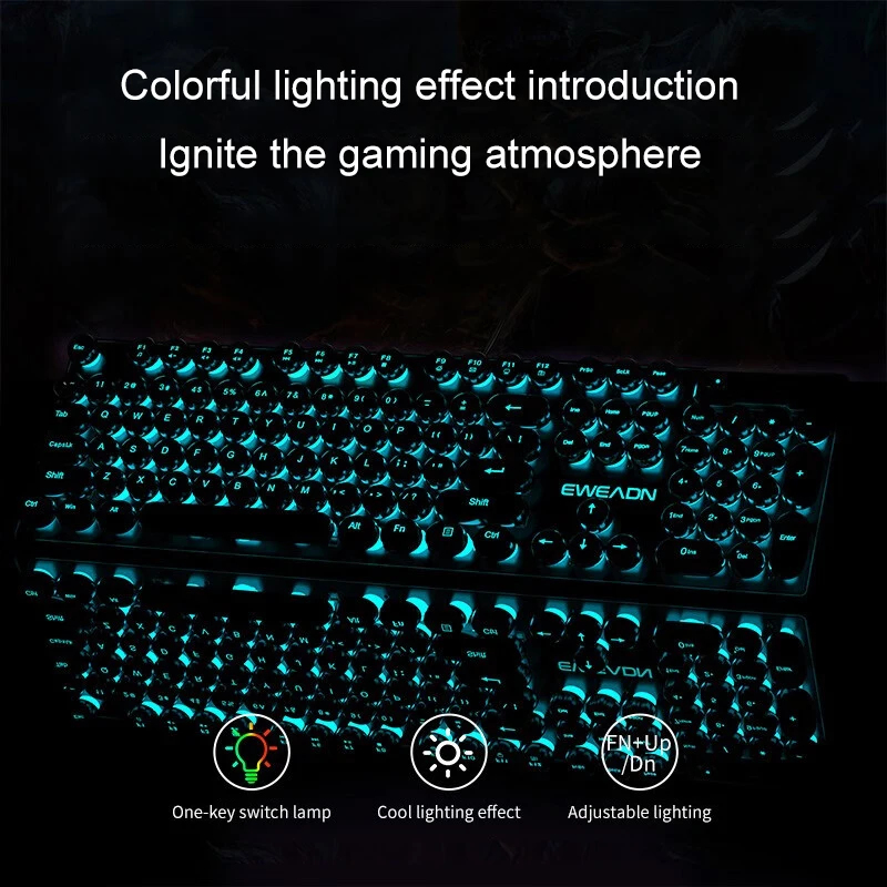 Retro Punk Mechanical Feel Key - Pc Gaming Keyboard And Mouse review and price