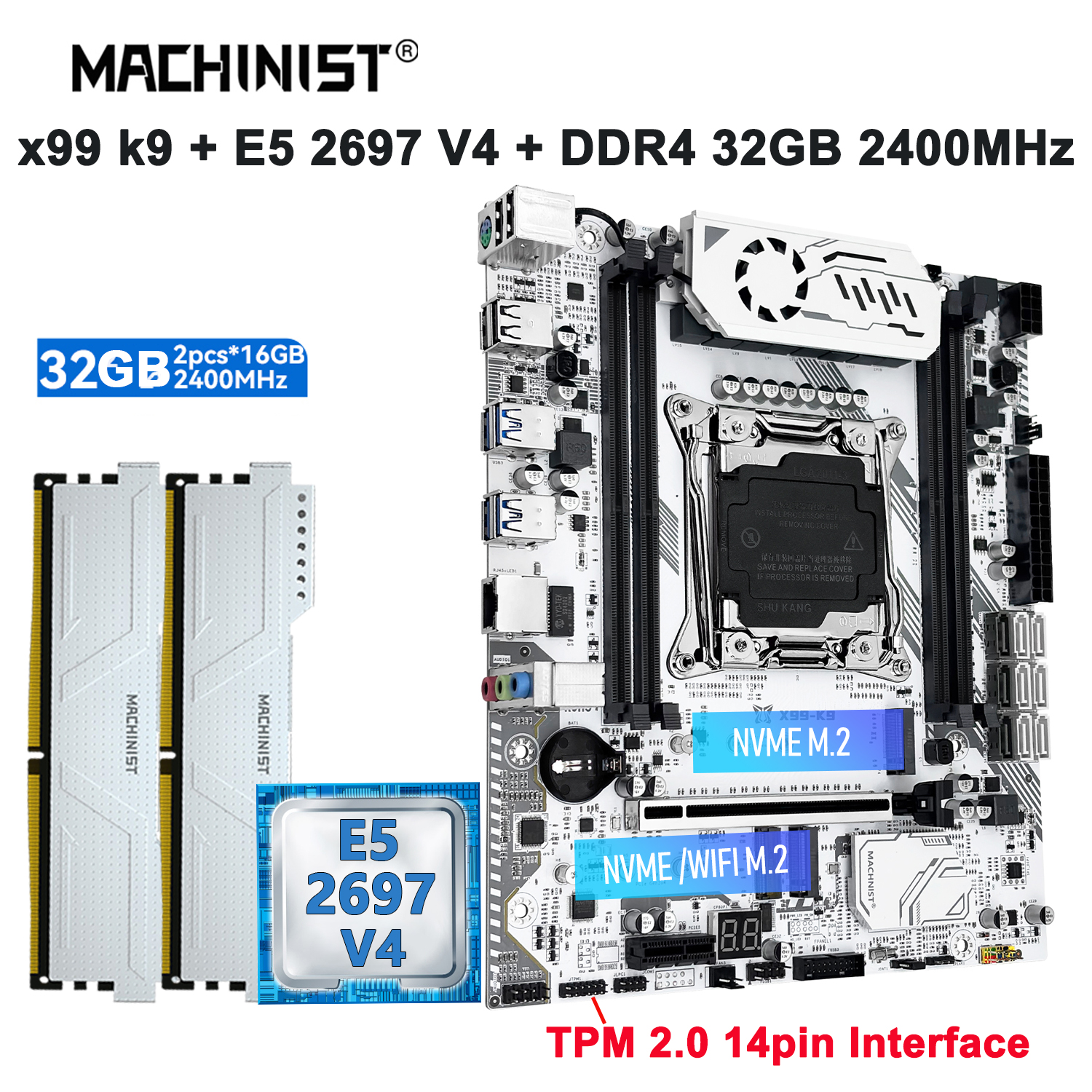 MACHINIST K9 TPM X99 Kit Mothe - Pc Gaming Xeon review and price