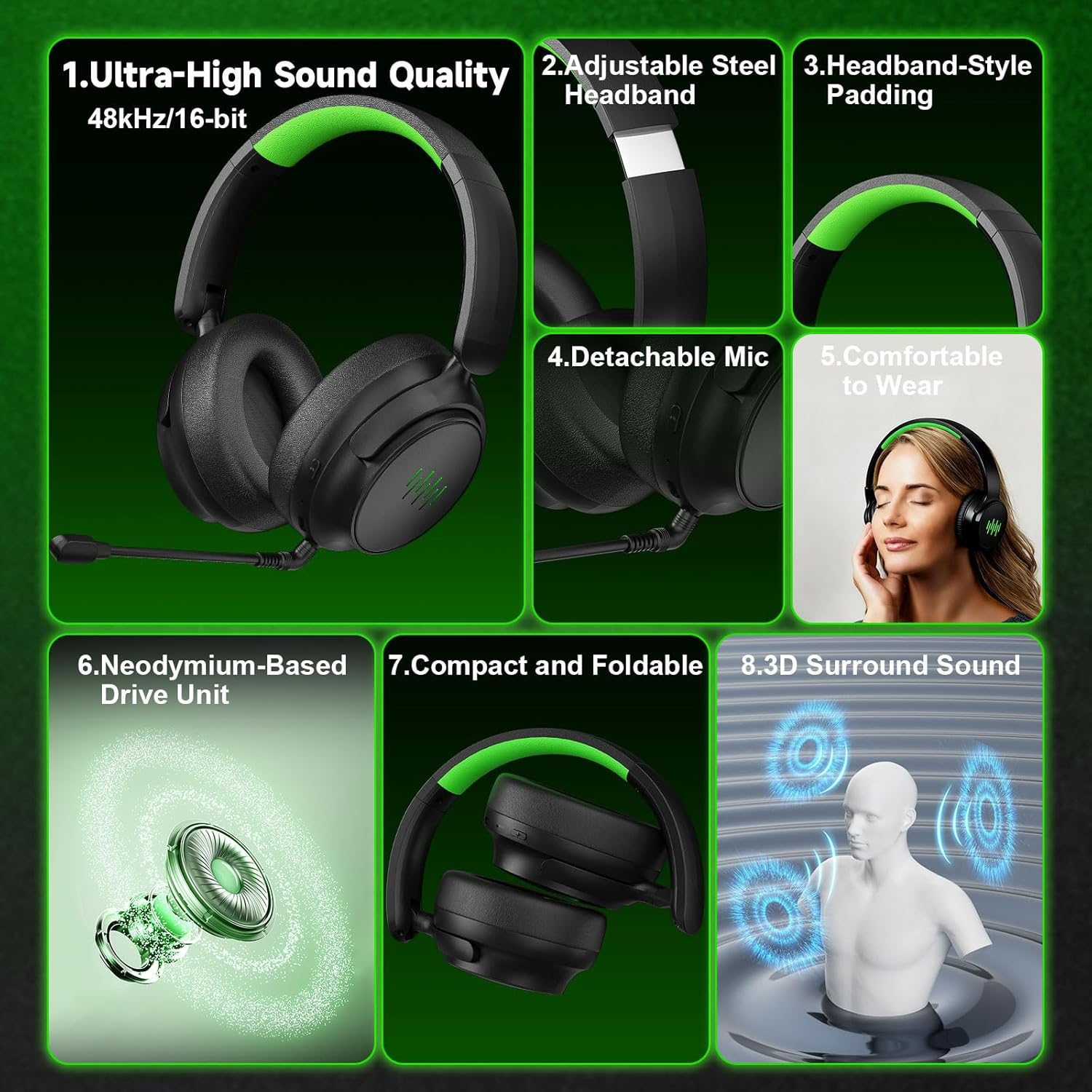 Foldable Gaming Headset For Xb - Pc Gaming Emulator review and price