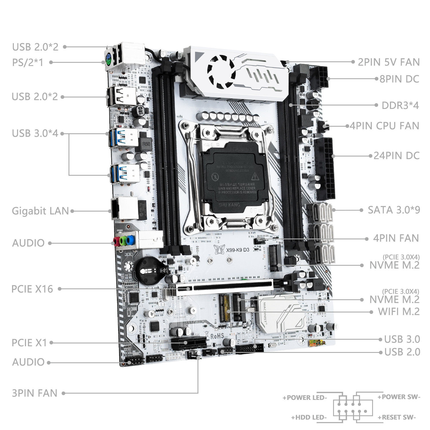 MACHINIST X99 K9-D3 Motherboar - Pc Gaming Xeon review and price