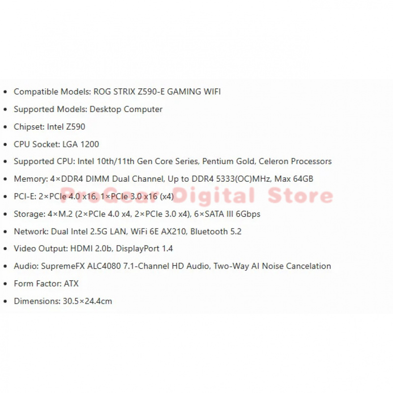 for ASUS ROG STRIX Z590-E GAMI - Pc Gaming Core I5 review and price