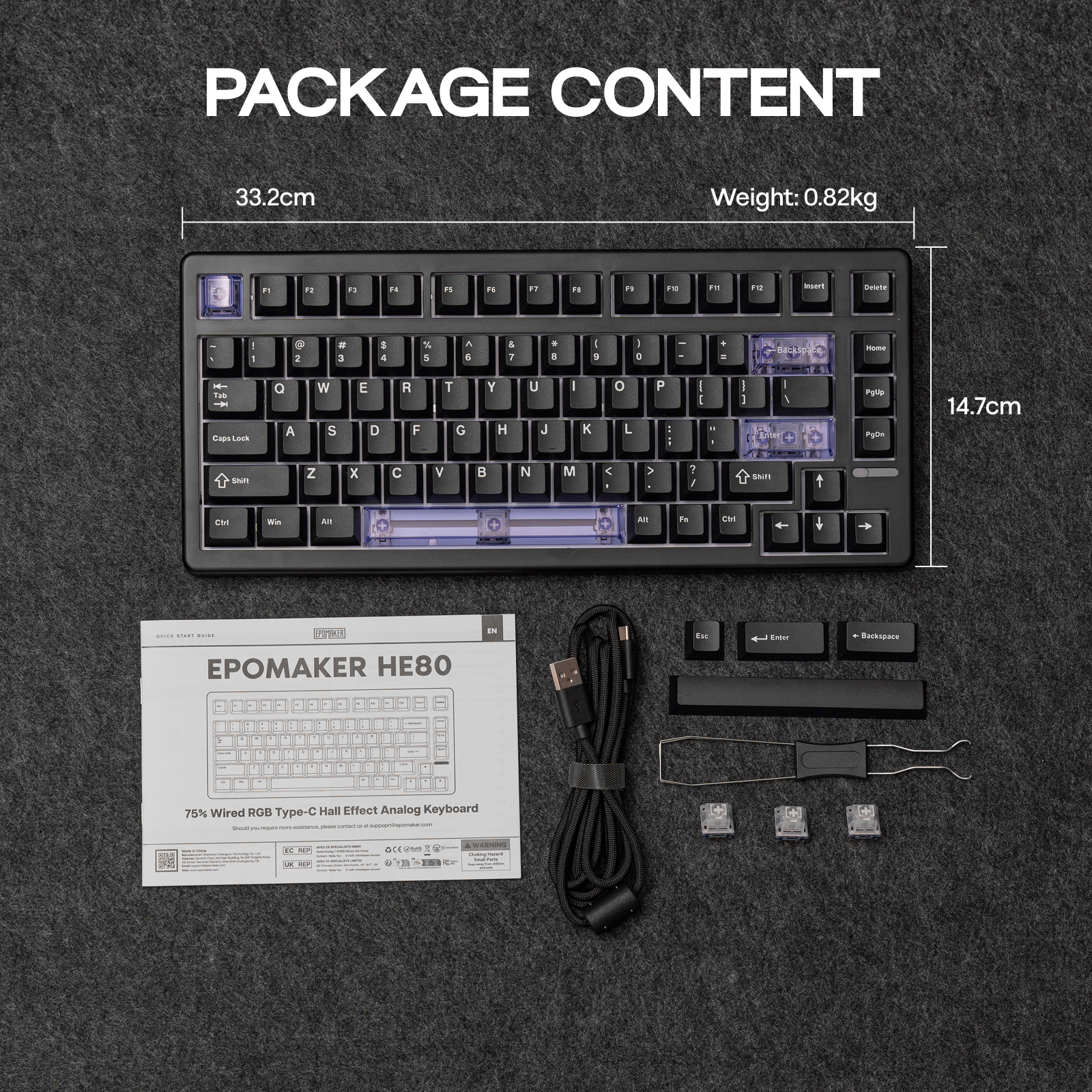 EPOMAKER HE80 Custom 75 US QWE - Pc Gaming Qwerty review and price