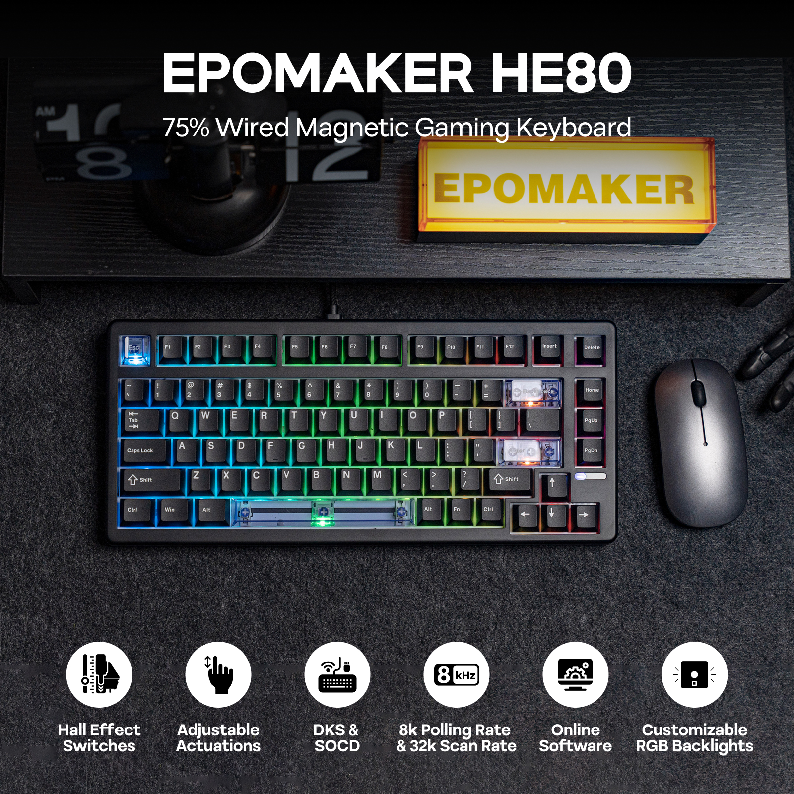 EPOMAKER HE80 Custom 75 US QWE - Pc Gaming Qwerty review and price