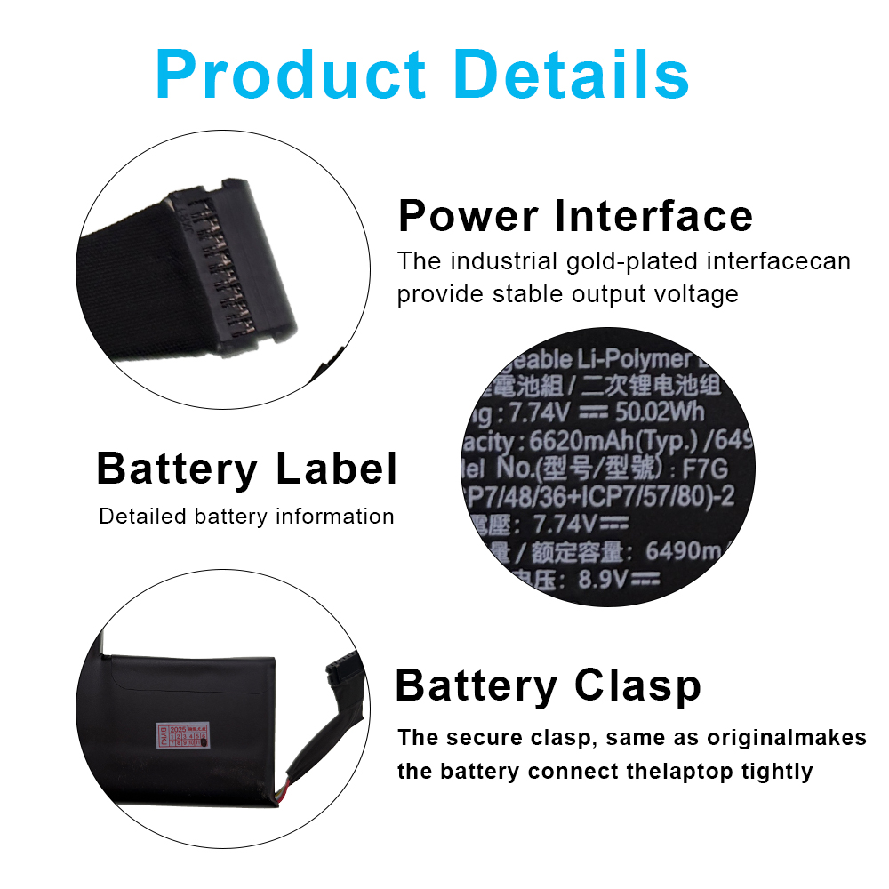 New F7G 7.74V 6624mAh 50.02Wh  - Pc Gaming Dell review and price