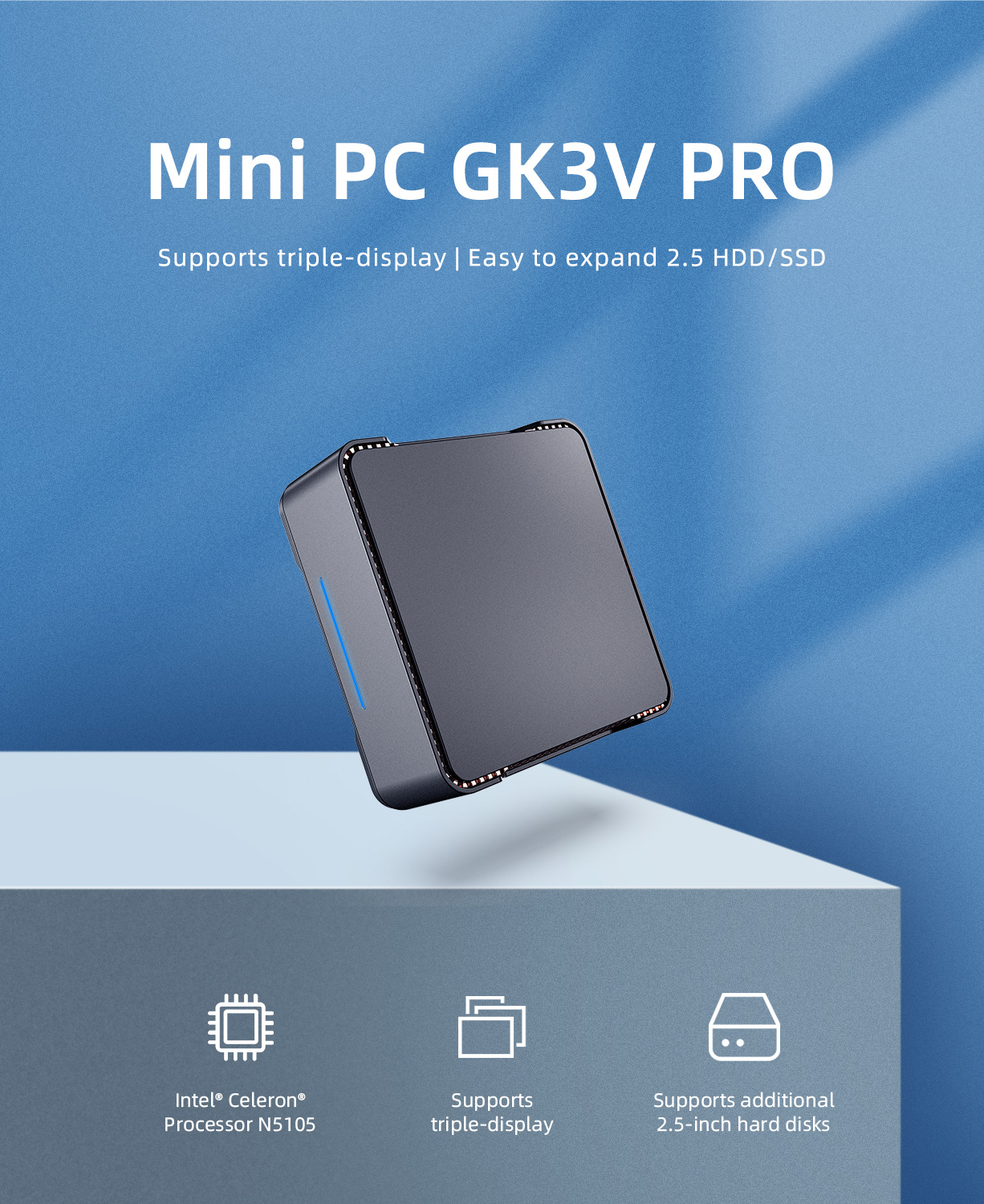 GK3V Pro mini pc Intel N5105 R - Pc Gaming Compact review and price