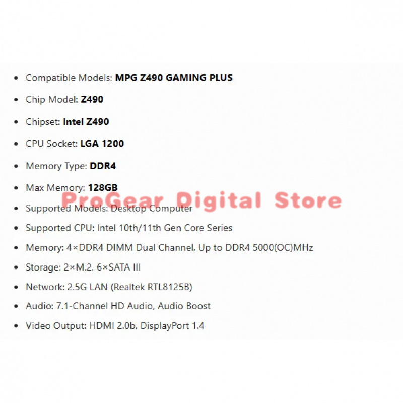 for MSI MPG Z490 GAMING PLUS L - Pc Gaming Core I5 review and price